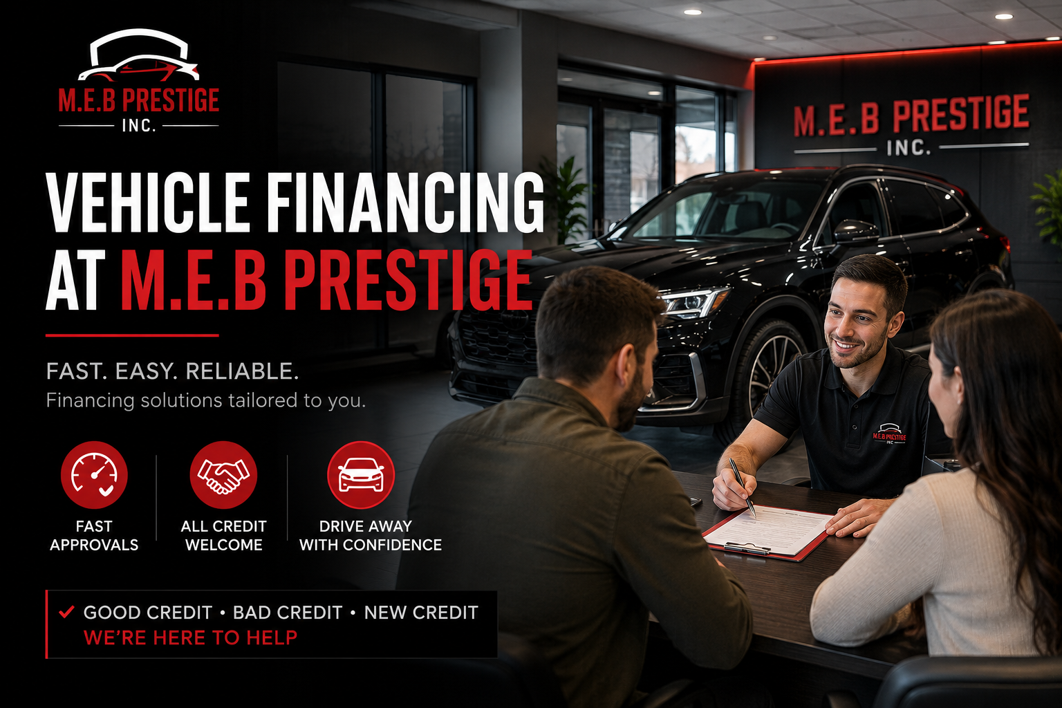 Vehicle financing at M.E.B Prestige